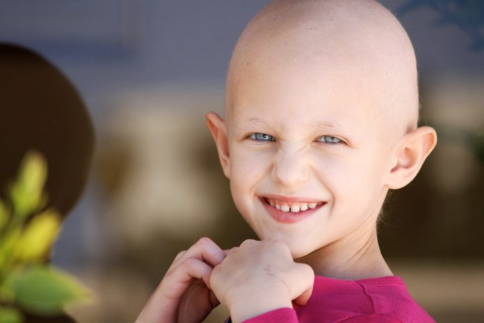Young girl with hair chemotherapy hair loss