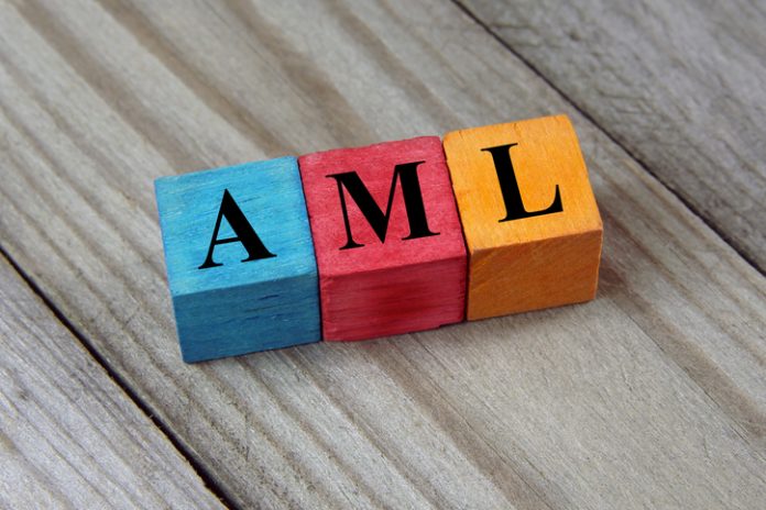 AML acronym on colorful wooden cubes