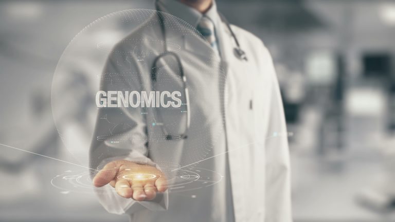 Doctor holding in hand Genomics