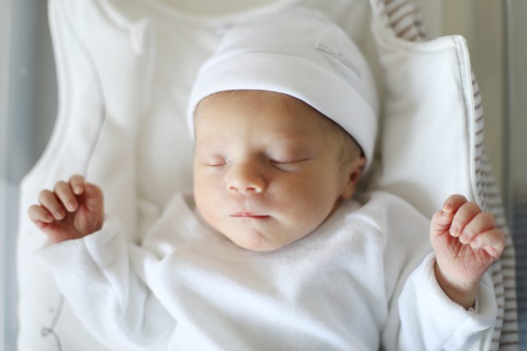 A newborn in the hospital's maternity ward
