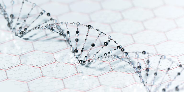 Digital DNA. Biotechnology concept. 3D render