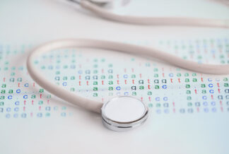 Data in background with stethoscope