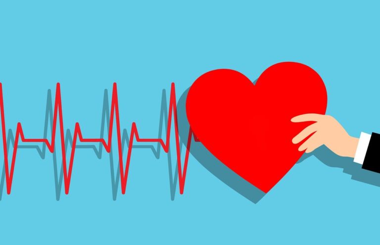 Cartoon of a hand holding a heart with an electronic heart signal to the left of the heart to symbolize atrial fibrillation
