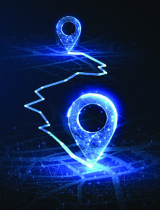 digital map with pin