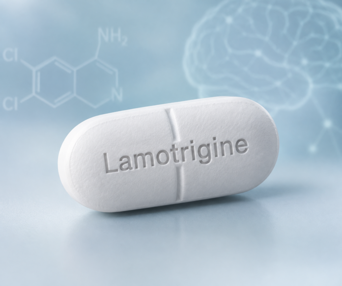 ChatGPT_Lamotrigine conceptual image AI-generated image representing a lamotrigine tablet